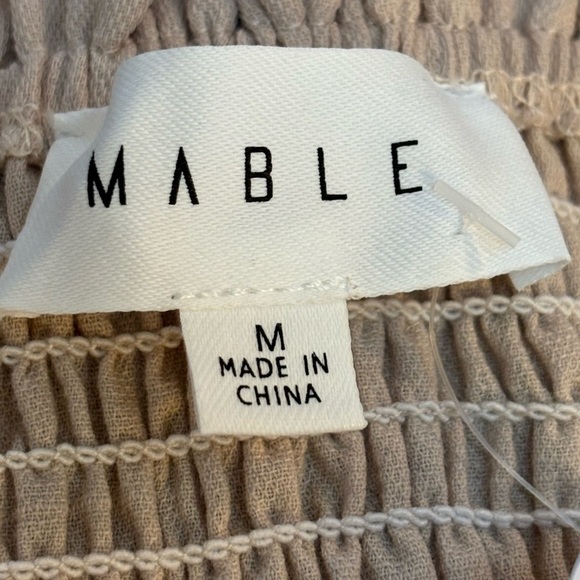 MABLE LOVE ECRU RAYON PLEATED BEIGE SUMMER BEACH TAN TUBE TOP SIZE MED NWT - Picture 11 of 14